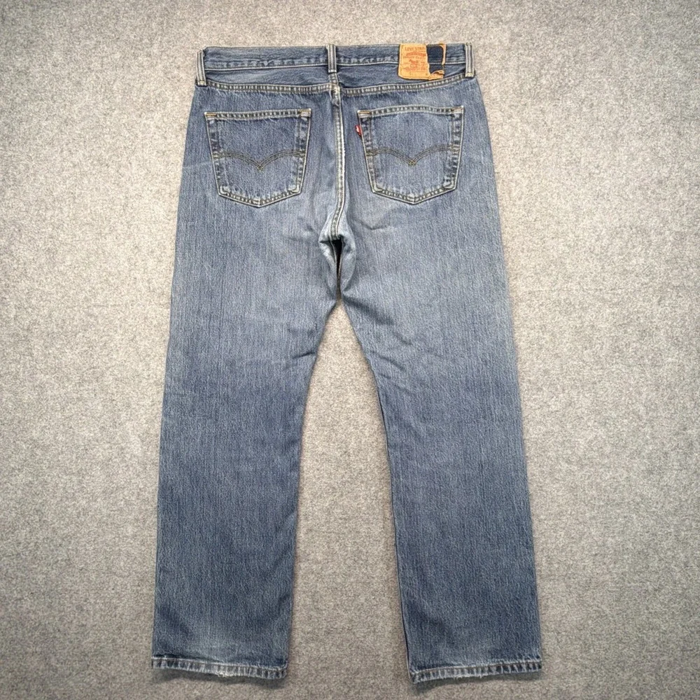 Levi's 501 Jeans Mens 36x30 Blue Denim Straight Leg Button Fly Made In Mexico